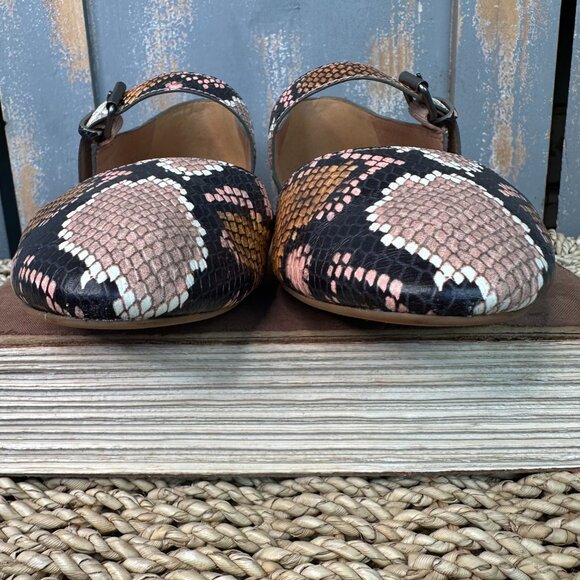 Madewell Alina Mary Jane Snake Embossed Leather Flat Sz 7 - Picture 6 of 14